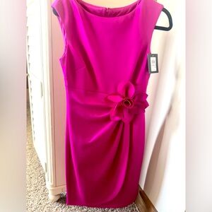 Pink Dress with Floral Accent